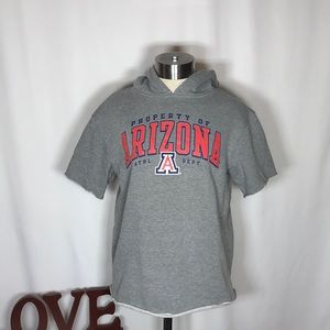 U of A short sleeve grey hoodie